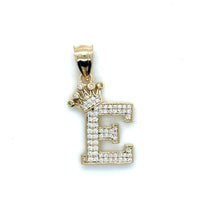 Load image into Gallery viewer, 14k Gold Crown Letter Pendant .