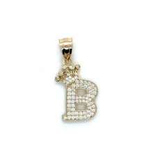 Load image into Gallery viewer, 14k Gold Crown Letter Pendant .