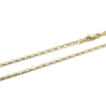 Load image into Gallery viewer, 14k Tri Gold Valentino 2.5mm Chain .