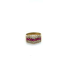 Load image into Gallery viewer, 10k Gold Red Stacked Ring .