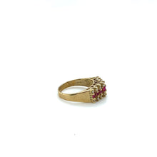 Load image into Gallery viewer, 10k Gold Red Stacked Ring .