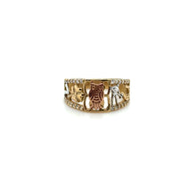 Load image into Gallery viewer, 10k Tri Gold Good Luck Ring .