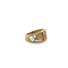 Load image into Gallery viewer, 10k Tri Gold Good Luck Ring .