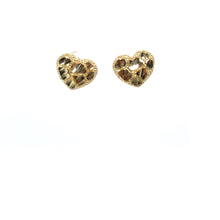 Load image into Gallery viewer, 14k Heart Nugget Earrings