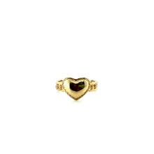Load image into Gallery viewer, 14k Gold Plain Heart Greek Border Chino Link Ring .