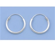 Load image into Gallery viewer, Sterling Silver Continuous Hoop Earrings 1.5 mm