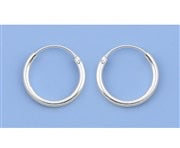 Load image into Gallery viewer, Sterling Silver Continuous Hoop Earrings 1.5 mm