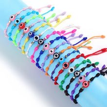 Load image into Gallery viewer, 12 pieces multicolor evil eye bracelet / Pulceras multicolor con ojo turco