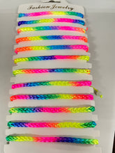 Load image into Gallery viewer, 12 pieces of rainbow friendship adjustable bracelets