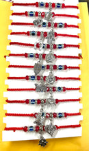 Load image into Gallery viewer, 12 piezas de pulseras de mano, corazon, elefante, herradura, tortuga, buho y rosa. Surtido mixto.